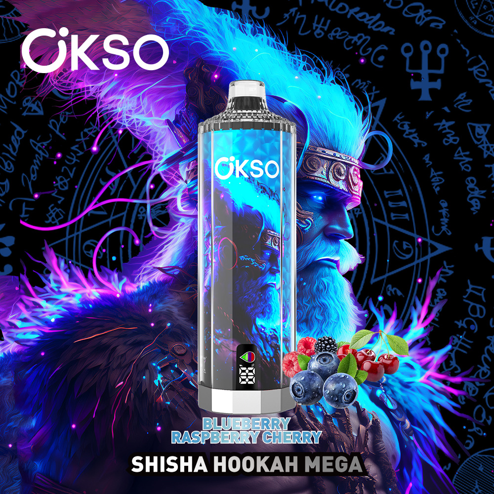 OKSO Shisha Hookah Mega 50000 Puffs Disposable Vape – Triple Mesh Coil, Adjustable Airflow, Type-C Rechargeable