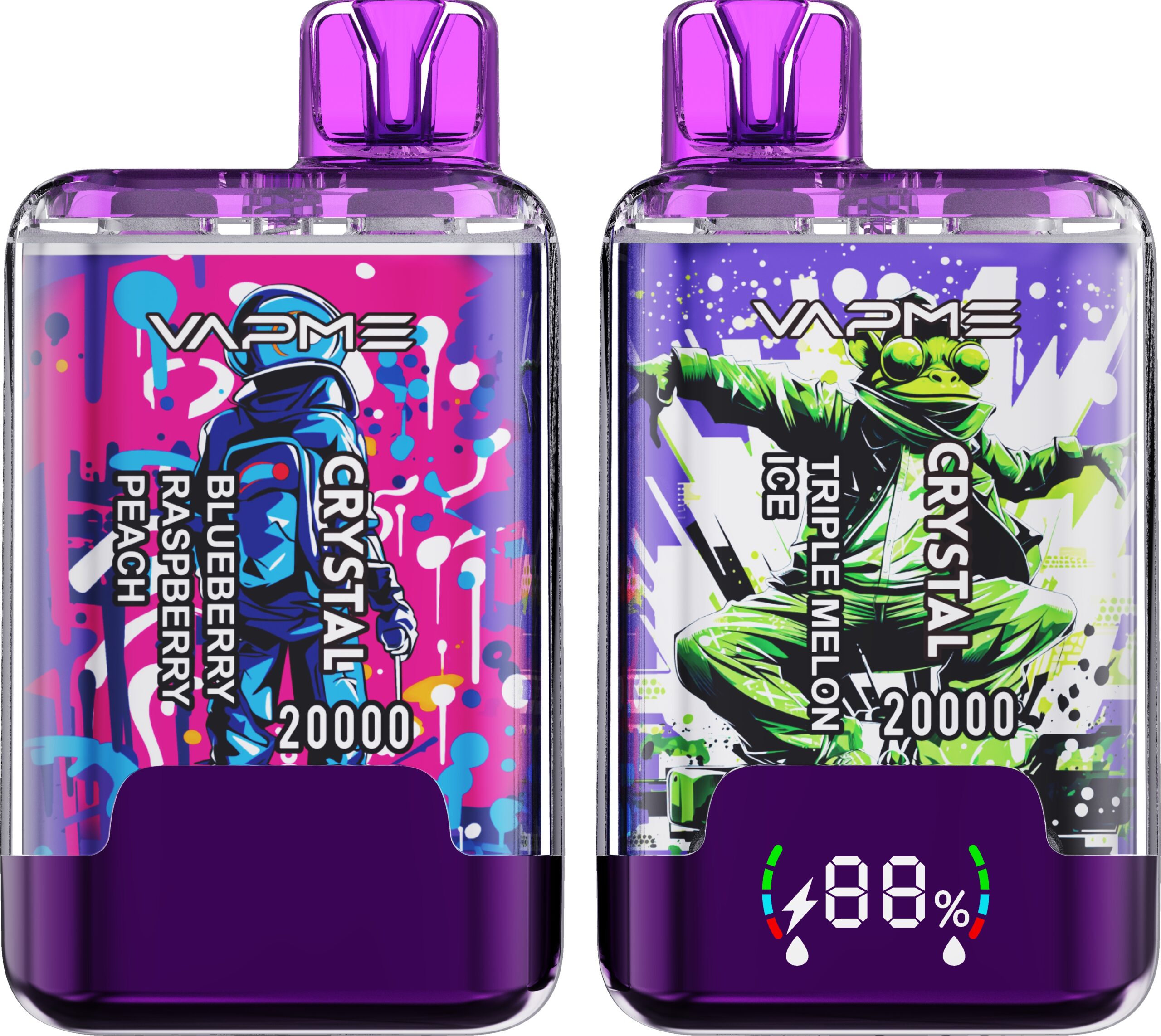 VAPME Crystal 20000 Puffs Disposable Vape – Dual Flavor, 20ml, Type-C, Digital Display