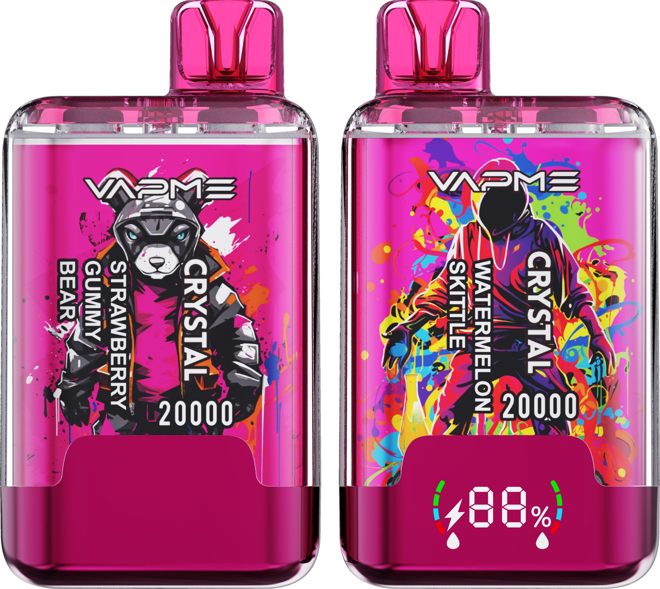 VAPME Crystal 20000 Puffs Disposable Vape – Dual Flavor, 20ml, Type-C, Digital Display