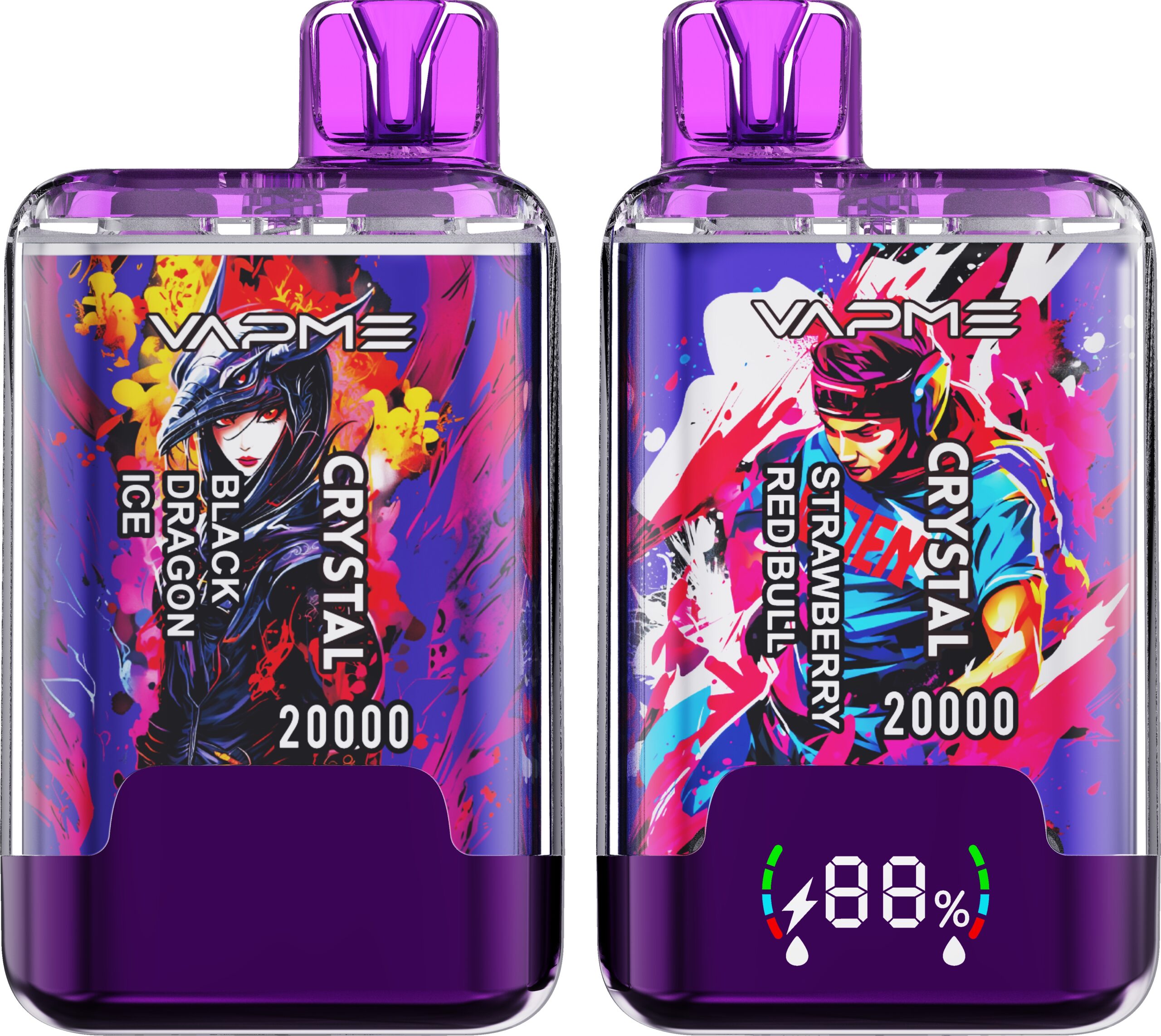 VAPME Crystal 20000 Puffs Disposable Vape – Dual Flavor, 20ml, Type-C, Digital Display
