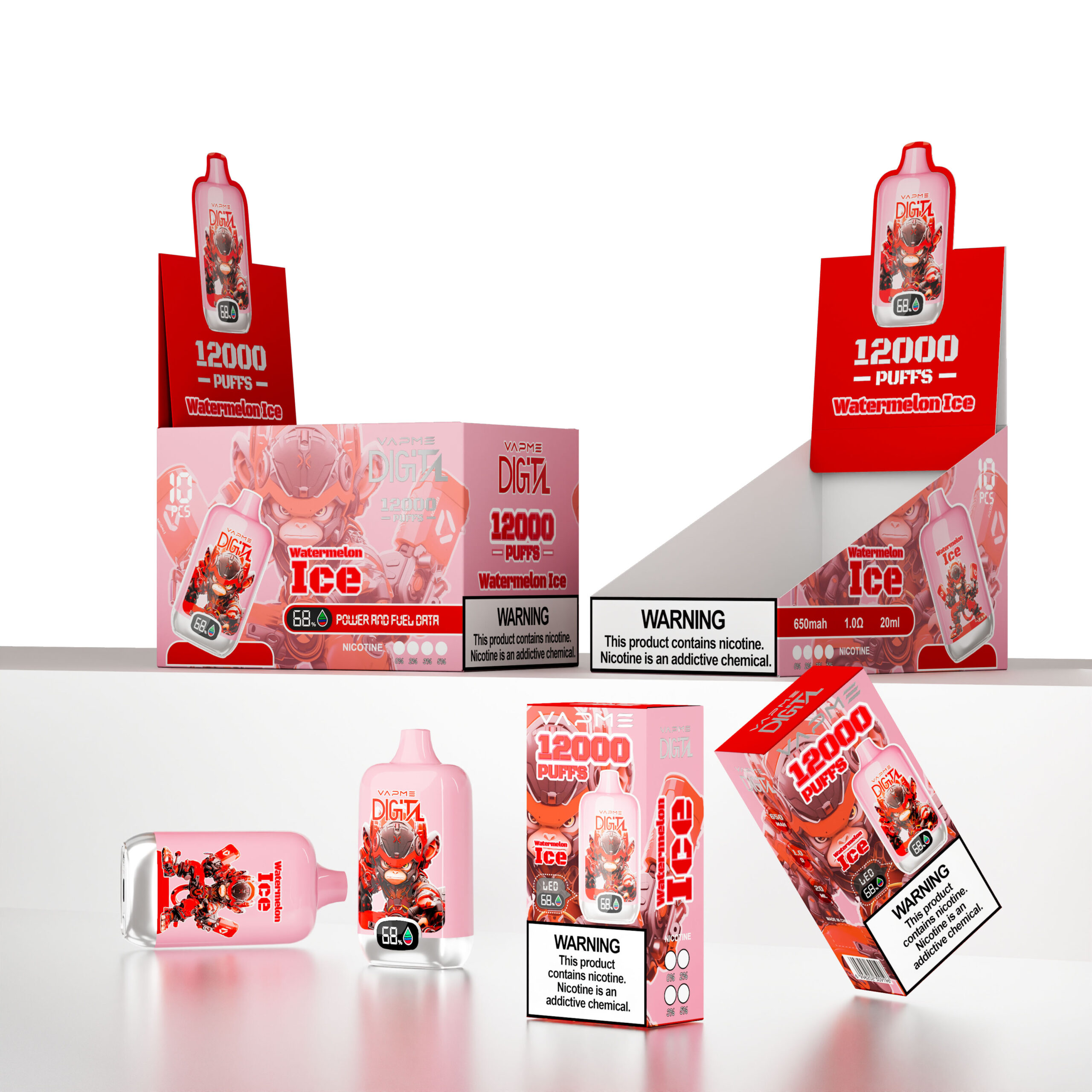 VAPME Digital 12000 Puffs Disposable Vape | 20ml, Mesh Coil, Type-C Charging