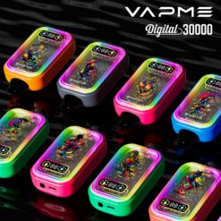VAPME Digital 30000 Puffs Disposable Vape – 20ml, 850mAh, Mesh Coil, RGB Screen, Rechargeable