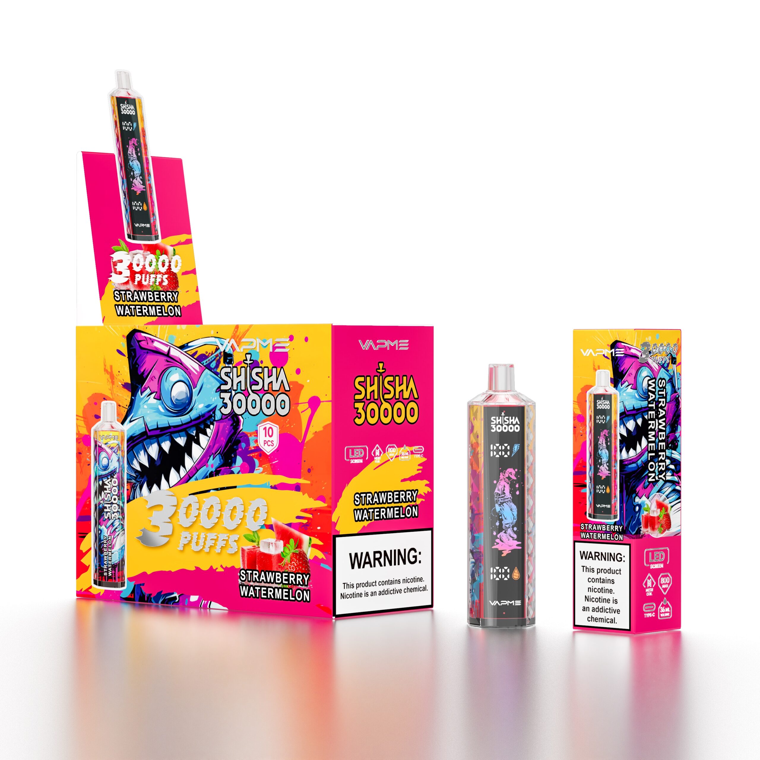 VAPME SHISHA 30000 Puffs Disposable Vape – 36ml Capacity, 800mAh Battery, 0.6Ω Mesh Coil, Type-C Port, DTL Vape